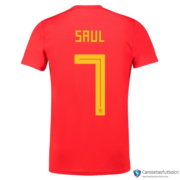 Camiseta Seleccion España Primera equipo Saul 2018 Rojo